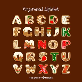 Free Vector | Decorated gingerbread alphabet