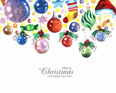 Free Vector | Decorative christmas colorful balls holiday background