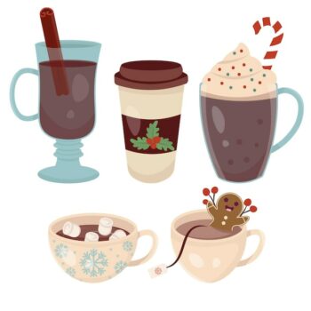 Free Vector | Delicious christmas drinks collection