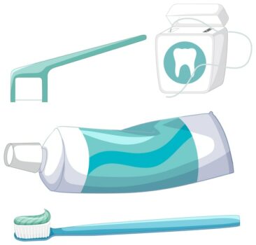 Free Vector | Dental cleaning equipment on white background
