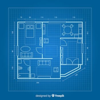 Free Vector | Drawing of a home on blueprint