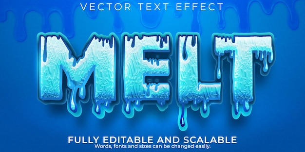 Free Vector | Editable text effect melt, 3d electric fluid and water font style