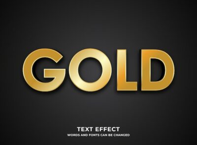 Free Vector | Editable text with gold color