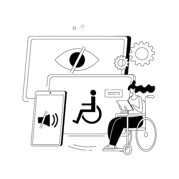 Free Vector | Electronic accessibility abstract concept vector illustration accessibility to websites electronic device for disabled people communication technology adjustable web pages abstract metaphor