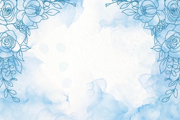Free Vector | Elegant navy blue alcohol ink background with flowers