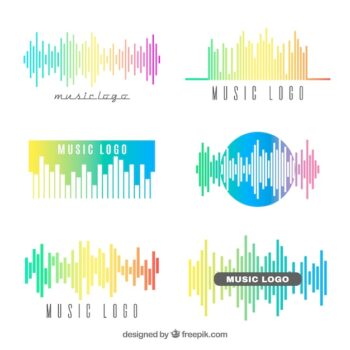 Free Vector | Equalizer logo collection with gradient style