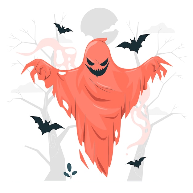Free Vector | Evil ghost concept illustration