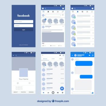 Free Vector | Facebook app interface with minimalist design