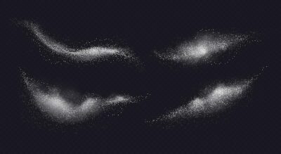 Free Vector | Falling sugar salt white dust set of isolated realistic images of white powder with detailed particles vector illustration