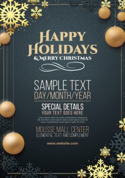 Free Vector | Festive happy holidays print template