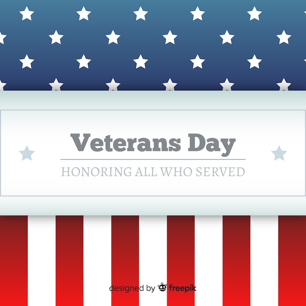 Free Vector | Flag print veteran's day background