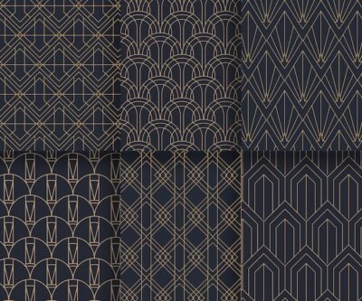 Free Vector | Flat art deco pattern design collection