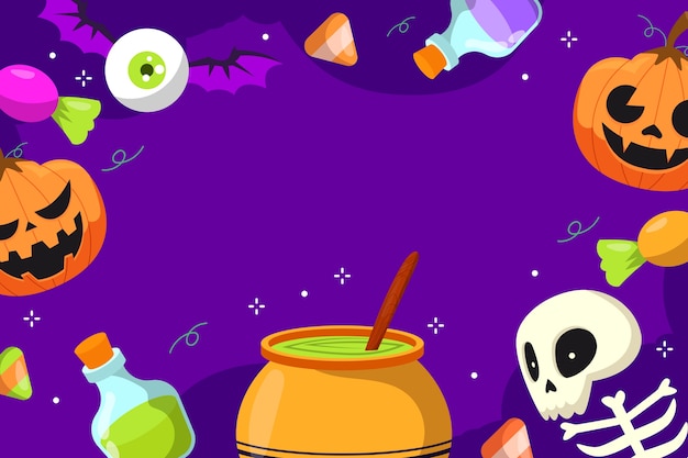 Free Vector | Flat background for halloween celebration