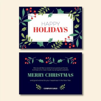 Free Vector | Flat business christmas cards template
