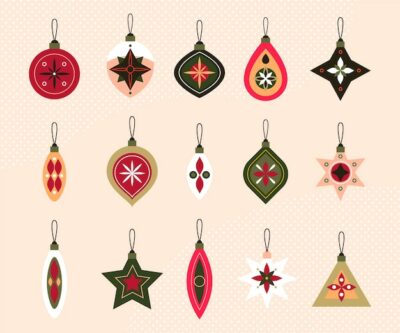 Free Vector | Flat christmas ball ornaments collection