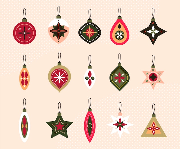 Free Vector | Flat christmas ball ornaments collection