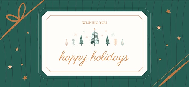 Free Vector | Flat christmas happy holidays horizontal banner