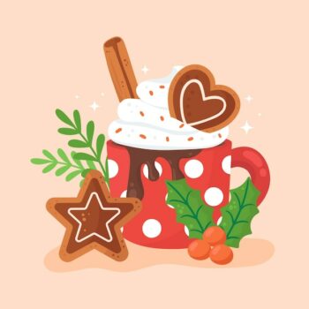 Free Vector | Flat christmas season hot chocolate illustration