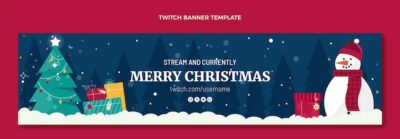 Free Vector | Flat christmas twitch banner