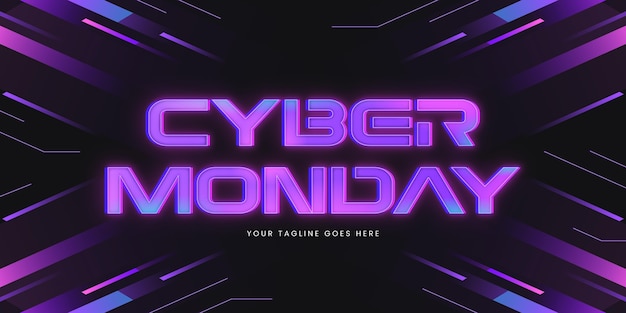 Free Vector | Flat cyber monday neon lettering