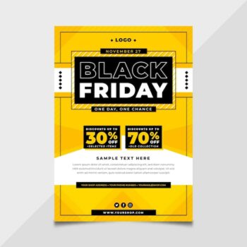 Free Vector | Flat design black friday flyer template