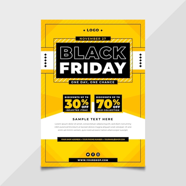 Free Vector | Flat design black friday flyer template