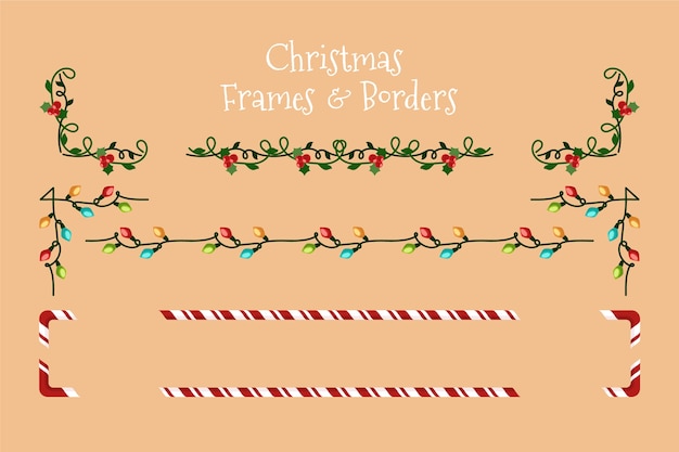Free Vector | Flat design christmas frames and borders