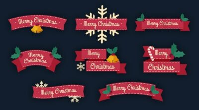 Free Vector | Flat design christmas ribbon collection