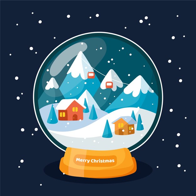 Free Vector | Flat design christmas snowball globe