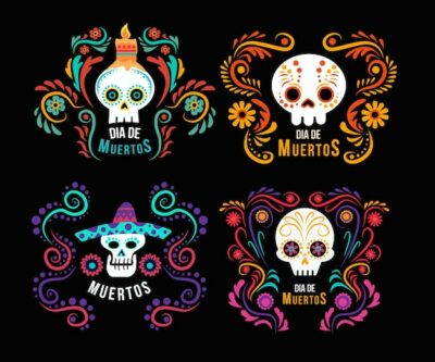 Free Vector | Flat design day of the dead labels