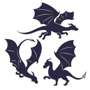 Free Vector | Flat design dragon silhouette illustration