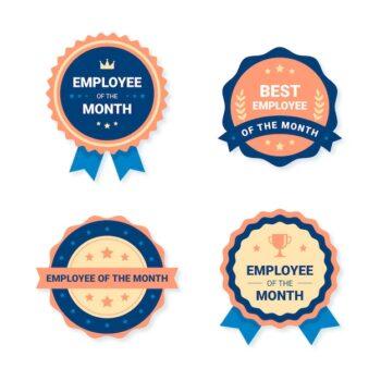 Free Vector | Flat design employee of the month badges