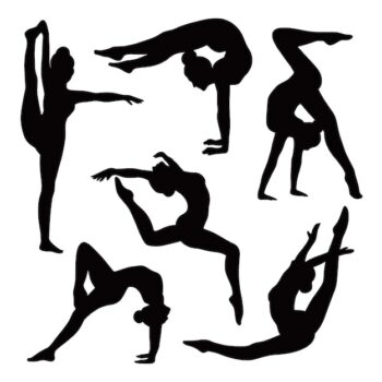 Free Vector | Flat design gymnast silhouette illustration