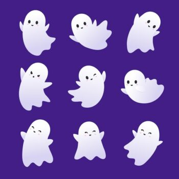 Free Vector | Flat design halloween ghosts collection