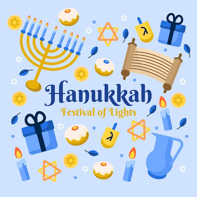 Free Vector | Flat design hanukkah