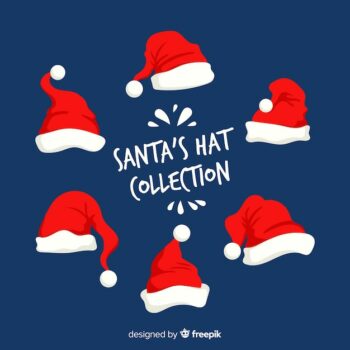 Free Vector | Flat design santa hat collection