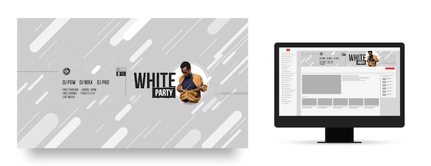 Free Vector | Flat design white party design template