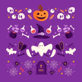 Free Vector | Flat halloween borders collection