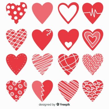 Free Vector | Flat heart collection