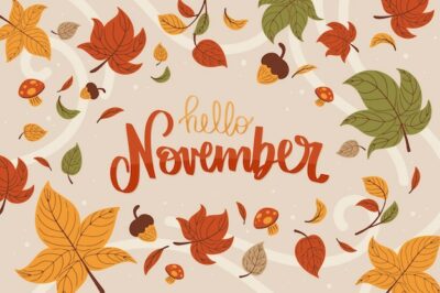 Free Vector | Flat hello november background for autumn