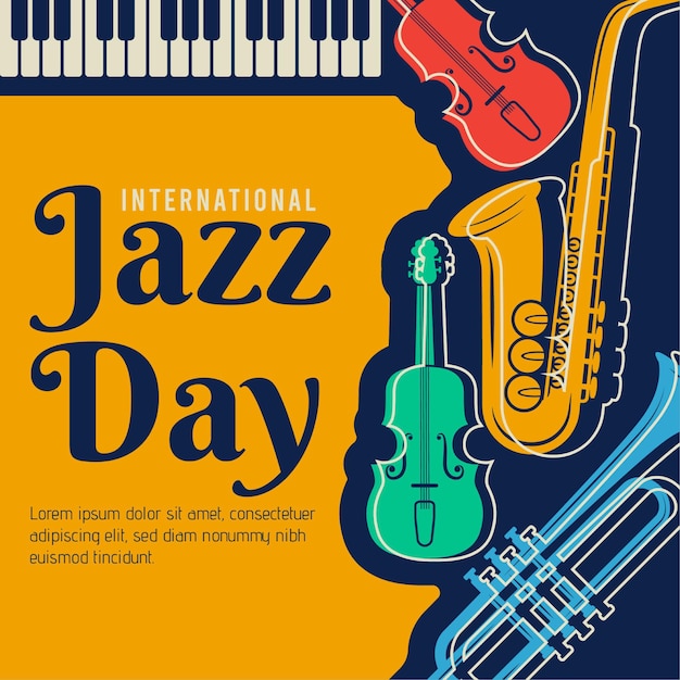Free Vector | Flat international jazz day illustration