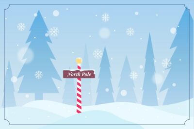 Free Vector | Flat north pole background