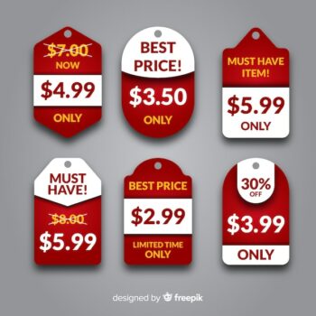 Free Vector | Flat price label collection