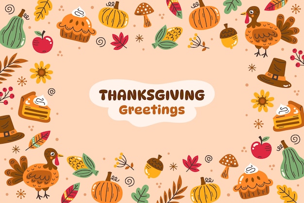 Free Vector | Flat thanksgiving celebration background