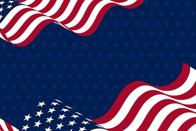 Free Vector | Flat waving american flag background