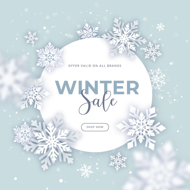 Free Vector | Flat winter sale promotion