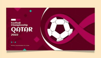 Free Vector | Flat world football championship horizontal banner template
