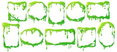 Free Vector | Frames of liquid green slime poison goo
