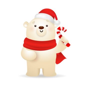 Free Vector | Funny polar bear wishing merry christmas