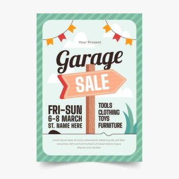 Free Vector | Garage sale poster template
